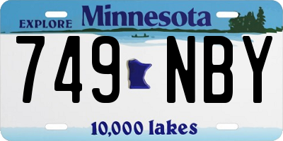 MN license plate 749NBY