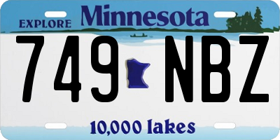 MN license plate 749NBZ