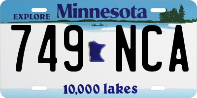 MN license plate 749NCA