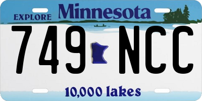 MN license plate 749NCC