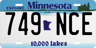 MN license plate 749NCE