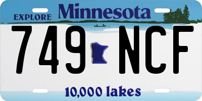 MN license plate 749NCF