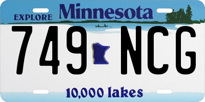 MN license plate 749NCG
