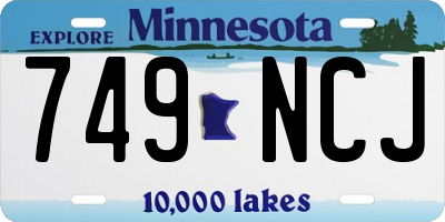 MN license plate 749NCJ