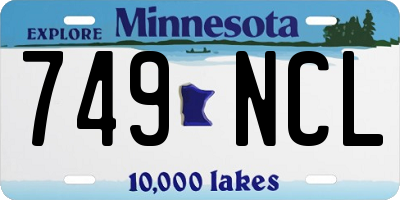 MN license plate 749NCL