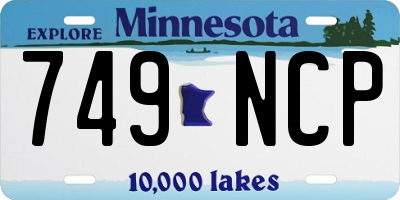 MN license plate 749NCP