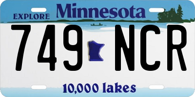MN license plate 749NCR