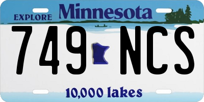 MN license plate 749NCS