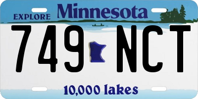 MN license plate 749NCT