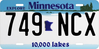 MN license plate 749NCX