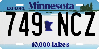 MN license plate 749NCZ