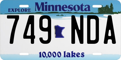 MN license plate 749NDA