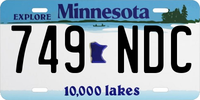 MN license plate 749NDC