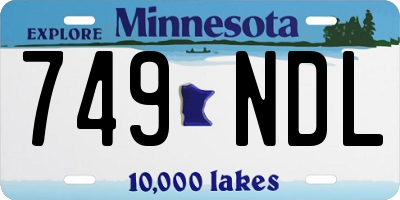 MN license plate 749NDL