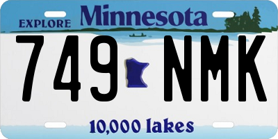 MN license plate 749NMK