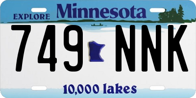 MN license plate 749NNK