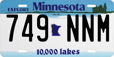 MN license plate 749NNM