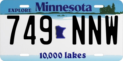 MN license plate 749NNW