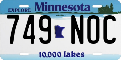 MN license plate 749NOC