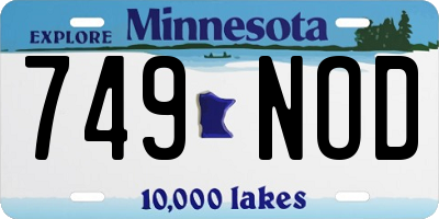MN license plate 749NOD