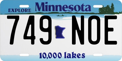 MN license plate 749NOE