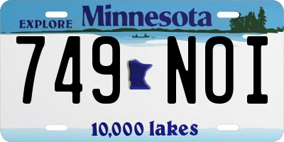 MN license plate 749NOI