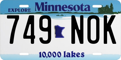 MN license plate 749NOK