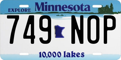MN license plate 749NOP