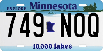 MN license plate 749NOQ