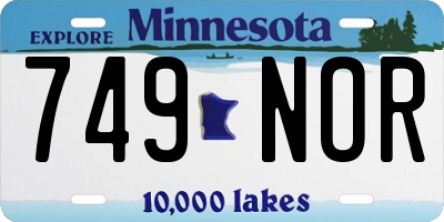 MN license plate 749NOR