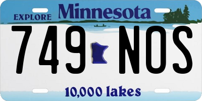 MN license plate 749NOS