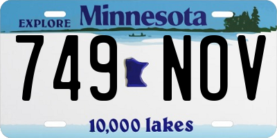 MN license plate 749NOV