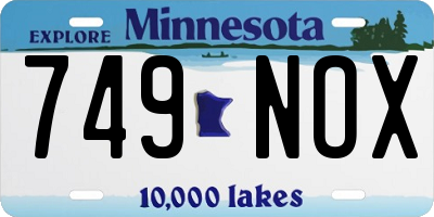 MN license plate 749NOX