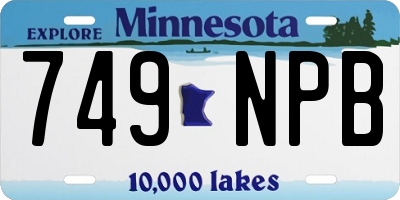 MN license plate 749NPB