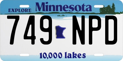 MN license plate 749NPD