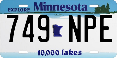 MN license plate 749NPE