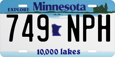 MN license plate 749NPH