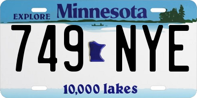 MN license plate 749NYE