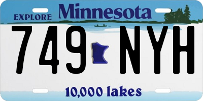 MN license plate 749NYH