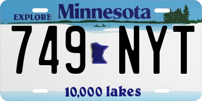 MN license plate 749NYT