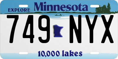 MN license plate 749NYX