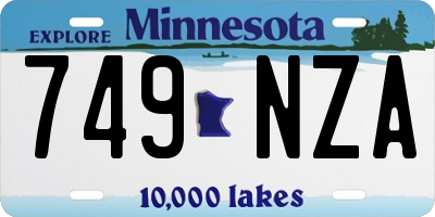 MN license plate 749NZA