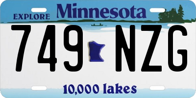 MN license plate 749NZG
