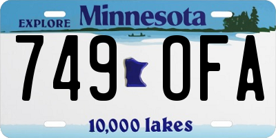 MN license plate 749OFA