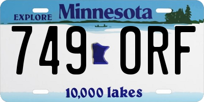 MN license plate 749ORF