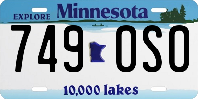 MN license plate 749OSO
