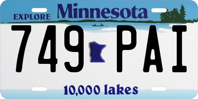 MN license plate 749PAI