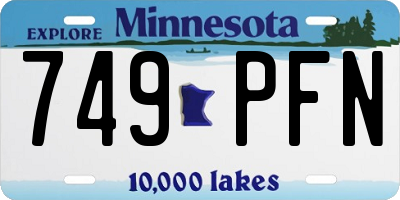 MN license plate 749PFN