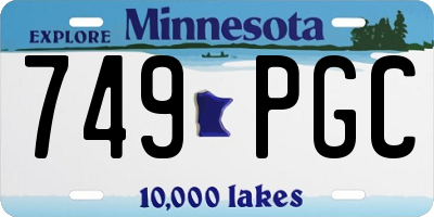 MN license plate 749PGC