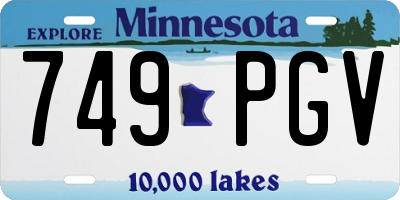 MN license plate 749PGV